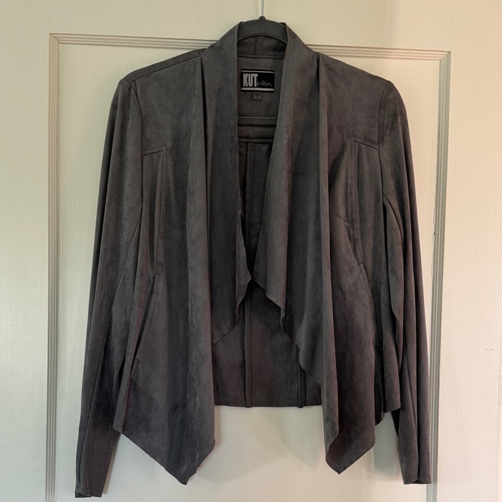 Kut from the Kloth Women's Charcoal Suede Blazer